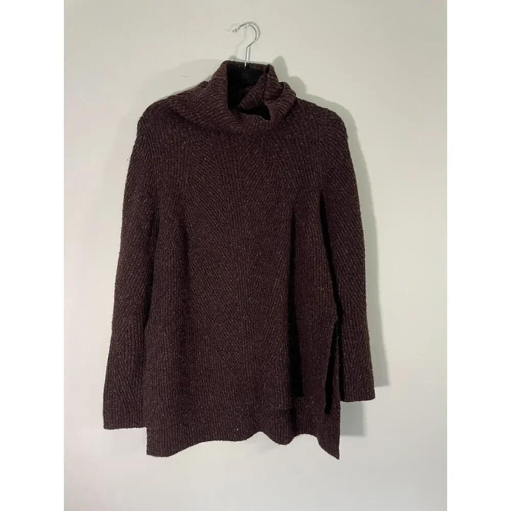 Sweaty Betty Shakti Wool Blend Cowl Neck Sweater Dark‎ Plum Purple Oversized XS